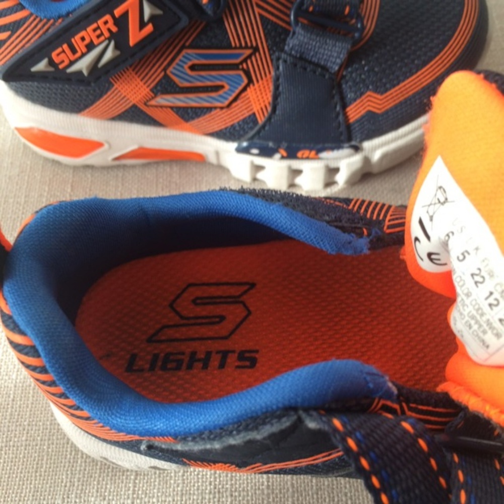 Skechers Blue and Orange Kids Light Up Shoes - Picture 8 of 8